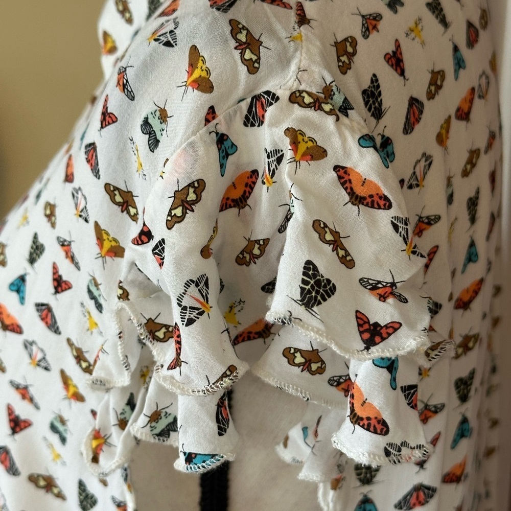 Grand & Greene | Butterfly/Moth Novelty Print Button Down Shirt, XL - Picture 4 of 9